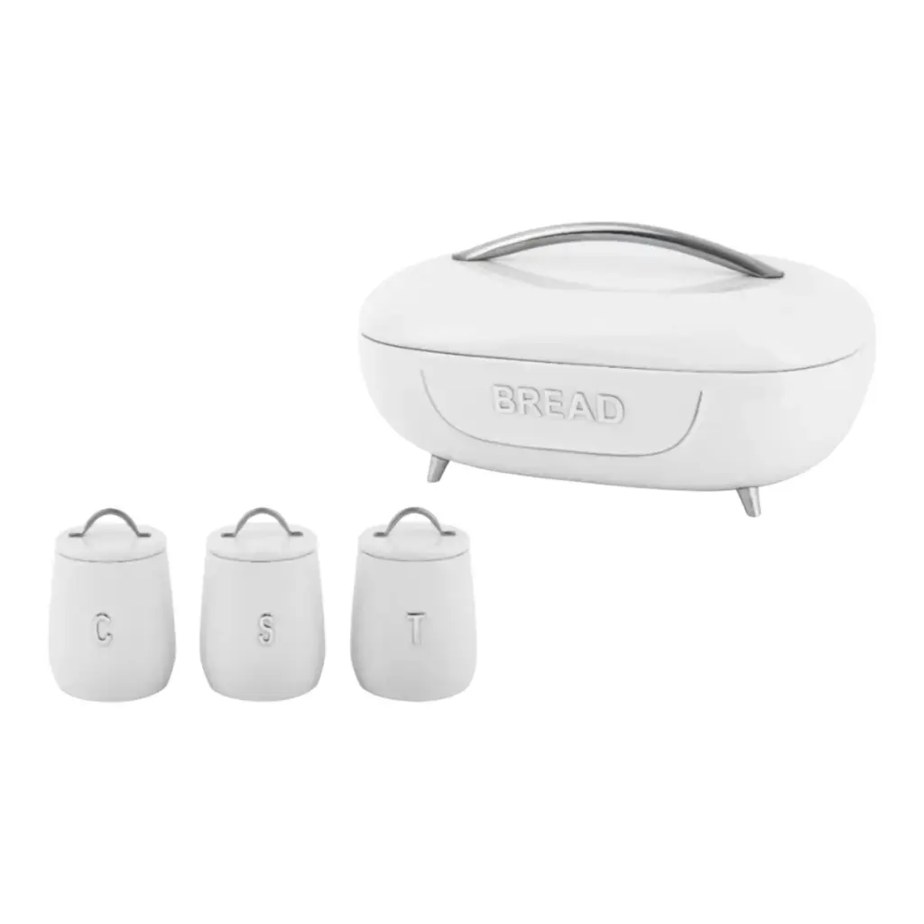 Bread Bin 4pc Set Primo Stainless Steel RHW | Crockery Centre